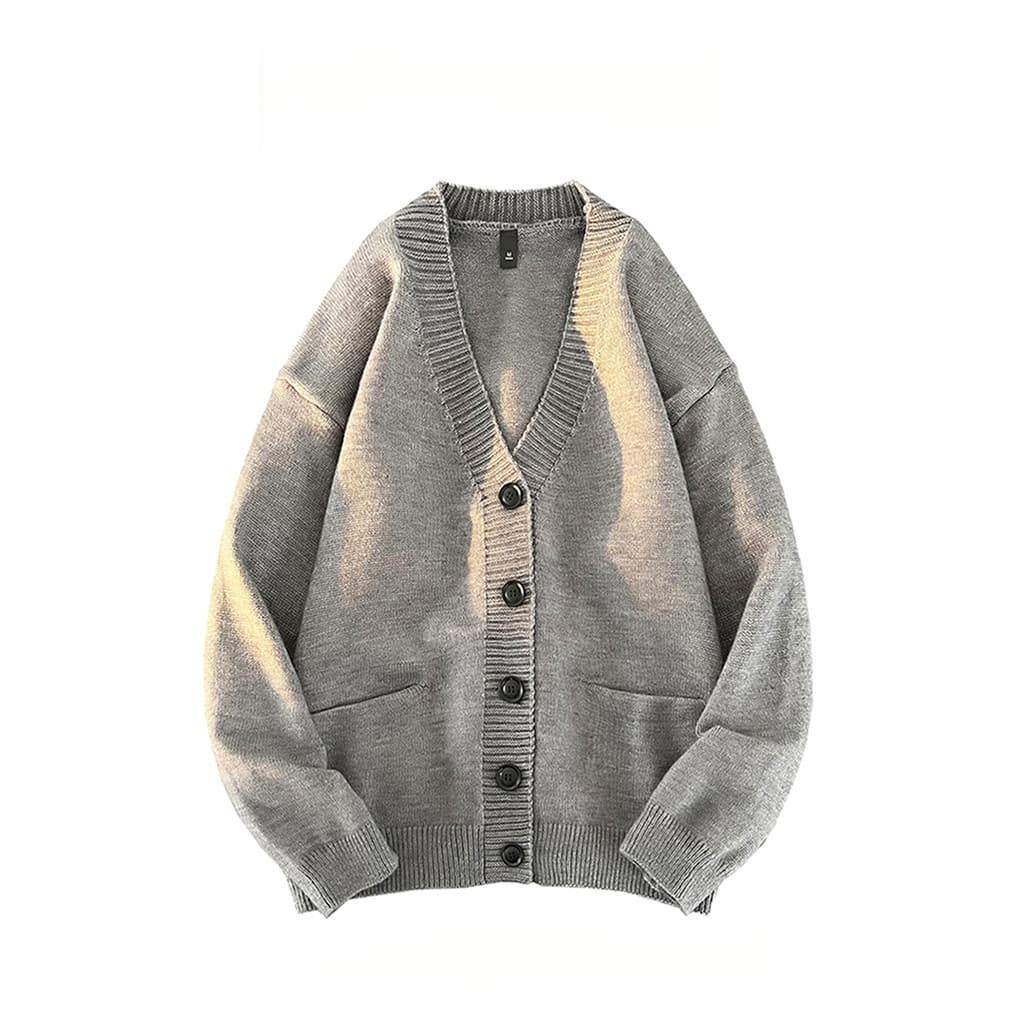 WASSUP PANDA Suéter Cardigan Estilo Preguiçoso Masculino Primavera Outono Solto Suéter Casual Commuter Top Jacket