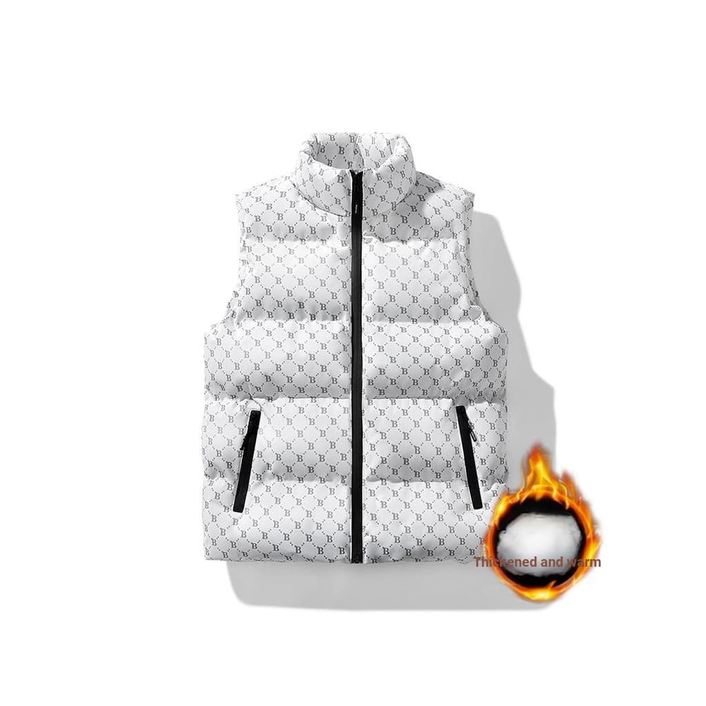 Exterior usar para baixo colete de algodão masculino inverno novo estilo quente colete masculino gola Casual colete engr