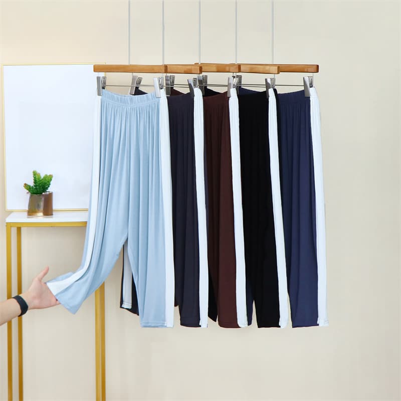 Calça recortada feminina Modal de cintura alta, roupa externa de verão, calça Casual, estilo fino, costura respirável, c