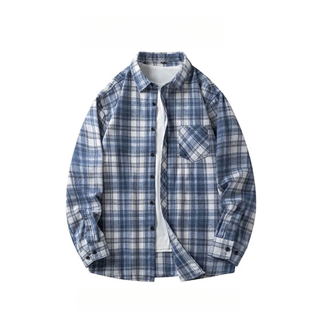 WASSUP PADNA Japonês Retro Camisa Xadrez de Manga Comprida Masculina Street Wear Solta Casual All-Match Camisa Jaqueta