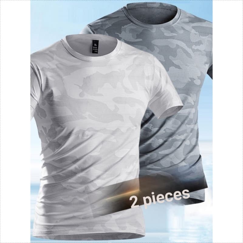 Roupas de Fitness de manga curta camuflagem masculina roupas de secagem rápida esportes correndo camiseta apertado basqu