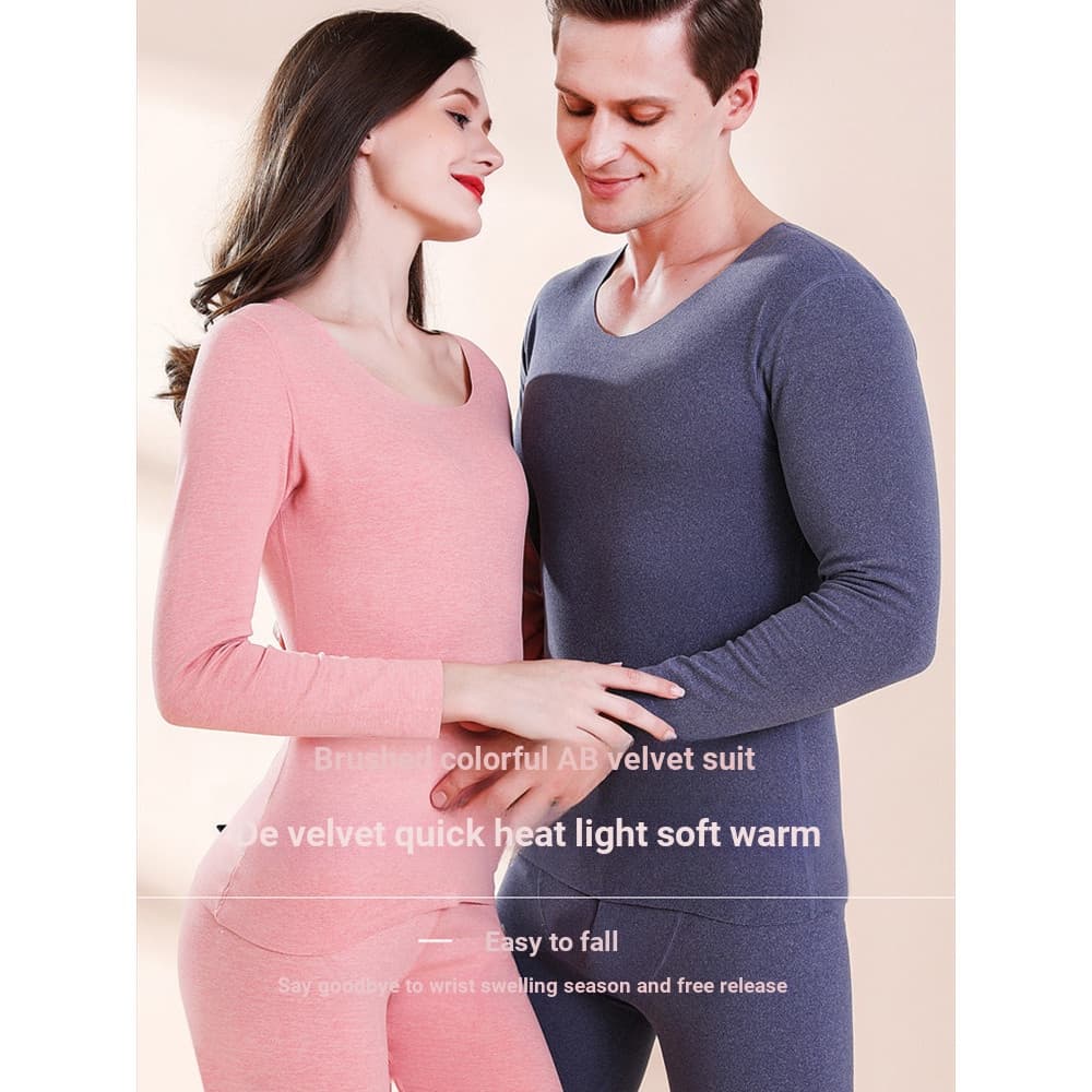 Outono inverno alemão veludo Close-Fitting roupa interior térmica terno feminino escovado roupas de outono calças compri