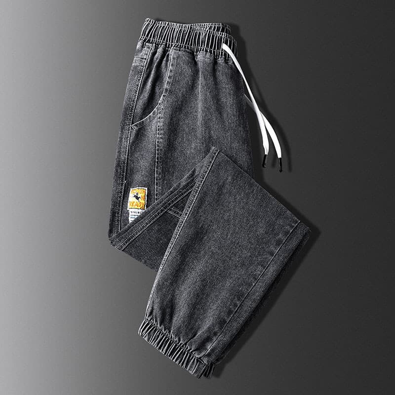 Street Wear Jeans masculino solto moda primavera outono estilo algemado tornozelo comprimento tornozelo calças esportiva