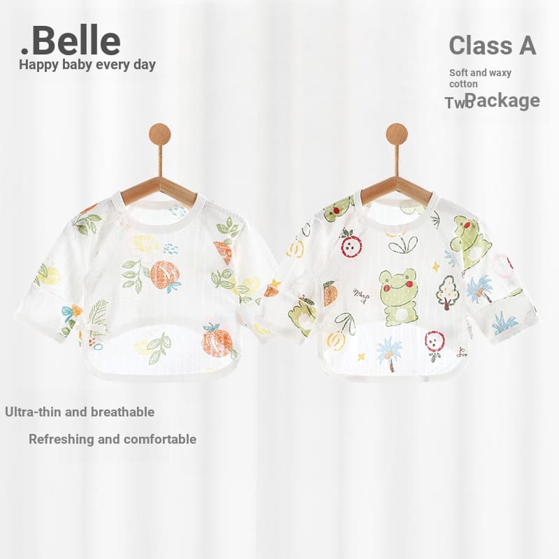 Belle bebê topo outubro meia volta roupas bebê recém-nascido puro algodão desossado manga longa verão estilo fino