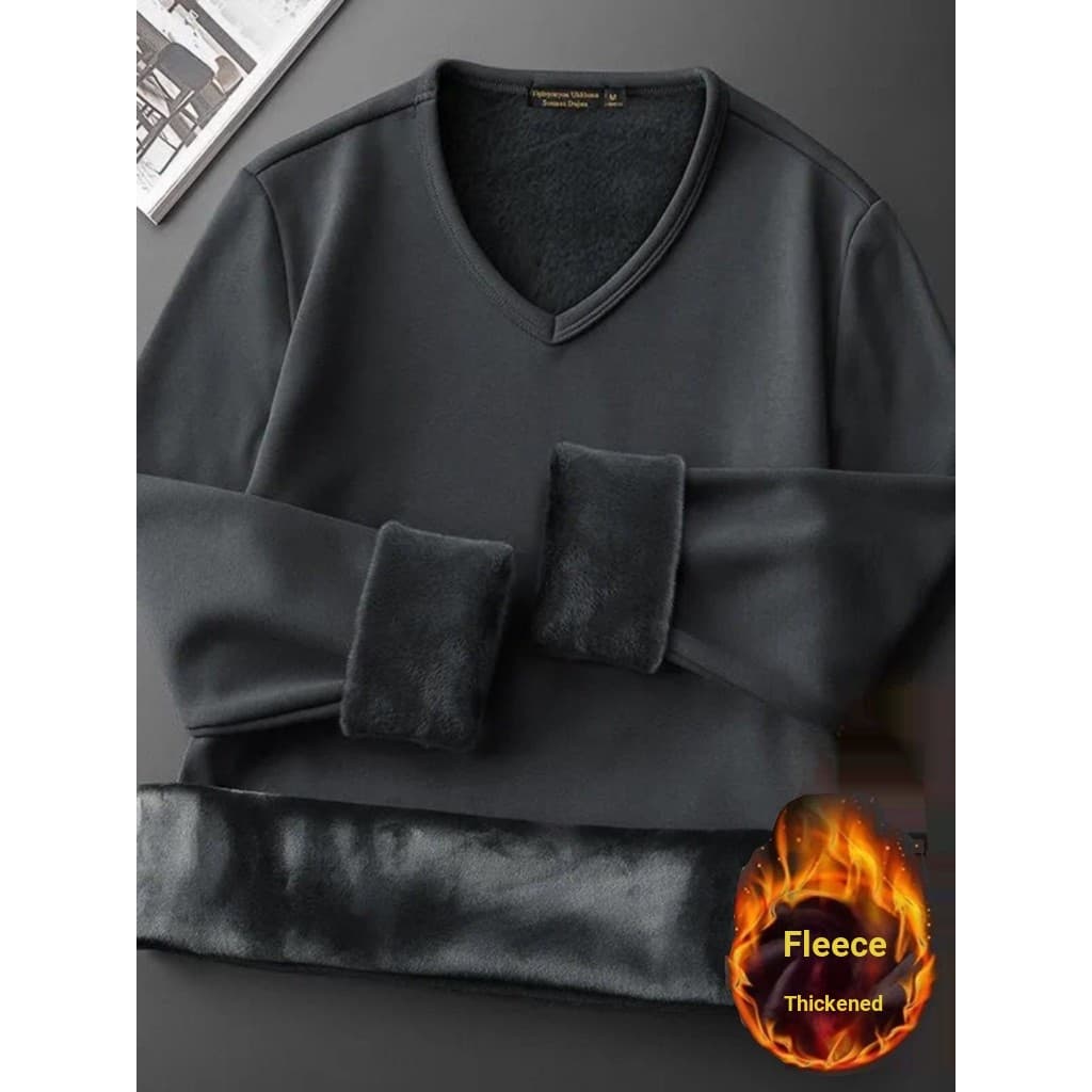 Outono inverno forro de lã puro algodão manga comprida camiseta masculina solta tamanho grande na moda camisa de fundo i
