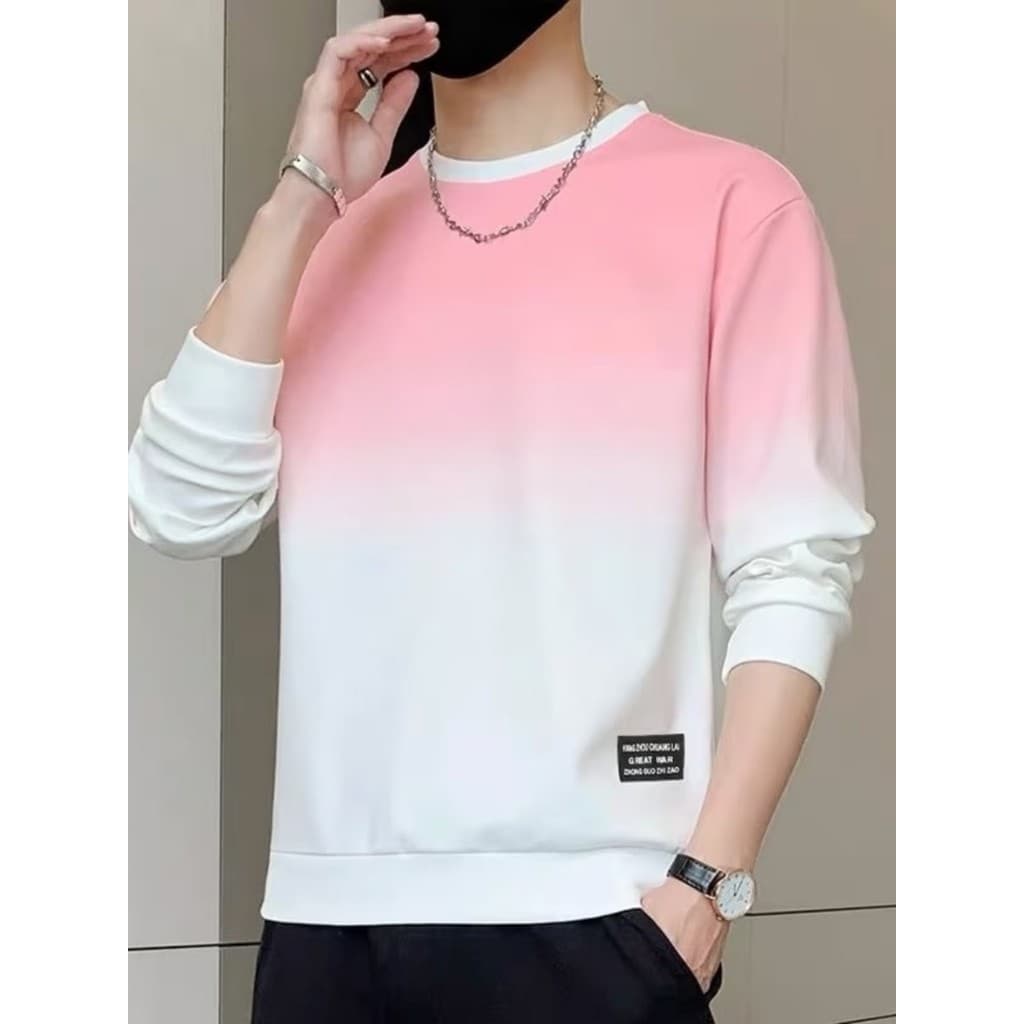 Primavera outono roupas de manga comprida camiseta masculina camisa de fundo solta jaqueta superior velo quente moletom