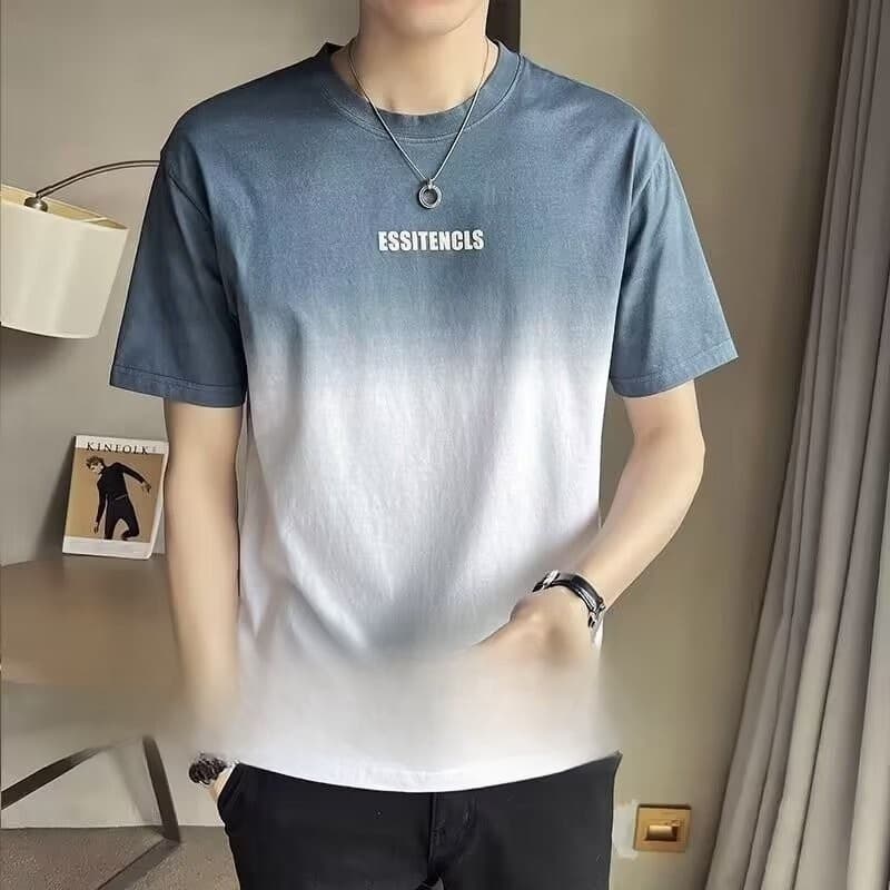 2024 verão novo estilo de seda gelo manga curta camiseta masculina solta roupas superiores ins na moda meia manga rua We