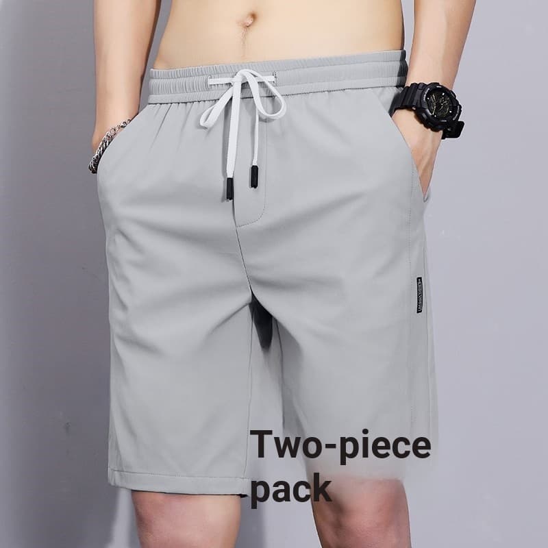 Verão cinco pontos de seda gelo Shorts casuais calças grandes masculinas calças de praia exterior usar calças tamanho gr