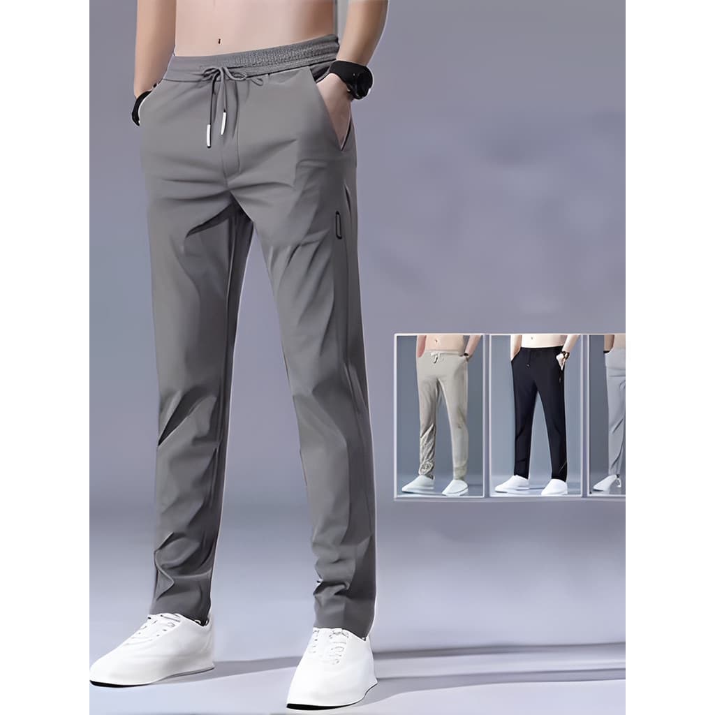 Calças de seda gelo masculinas verão 2025 novo estilo Casual esportes em linha reta na moda tornozelo-perna calças de se