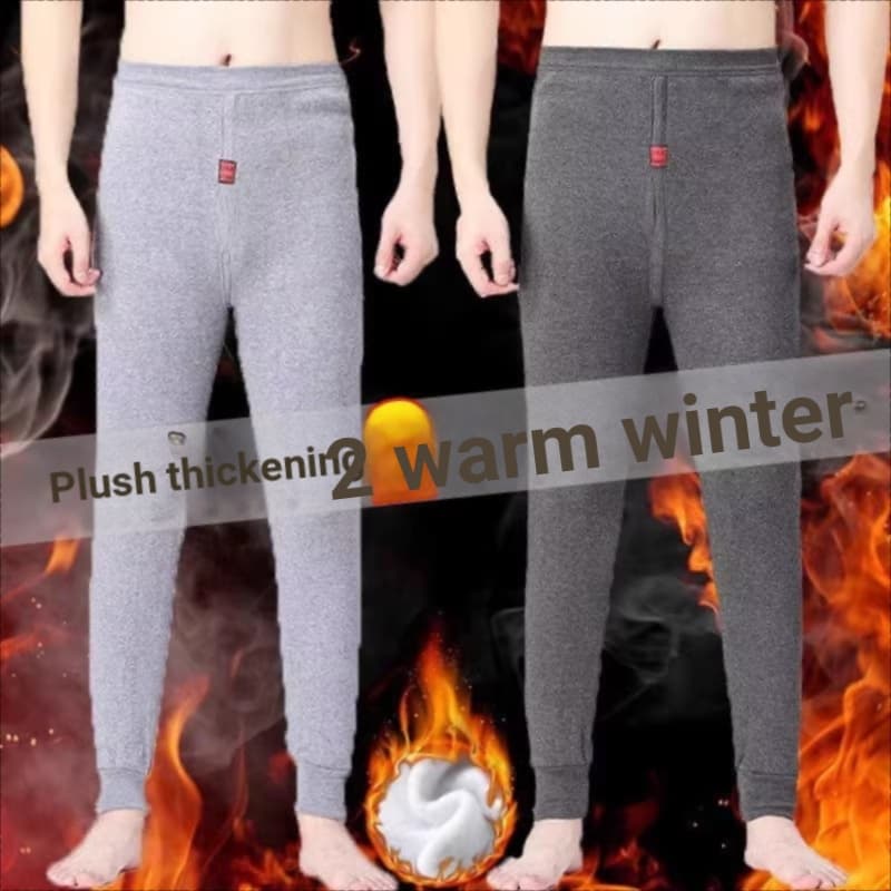 Modal outono calças masculinas estilo fino roupa interior magro-ajuste calças magras forro de lã grande solto tamanho gr