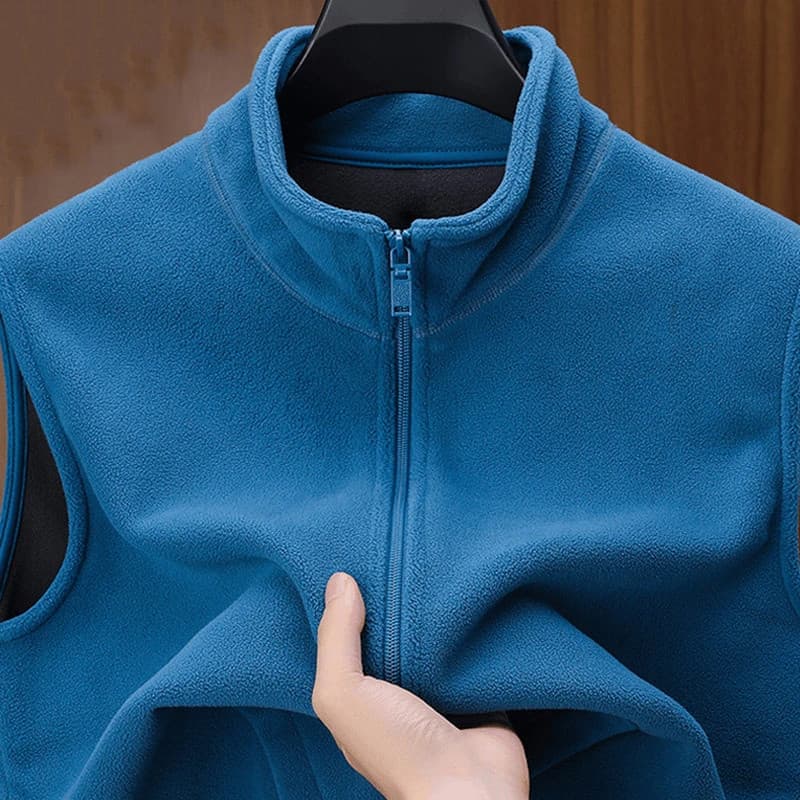 Colete de lã Polar masculino 2026 outono inverno novo estilo esportes gola alta Cardigan topo Casual colete de lã jaquet