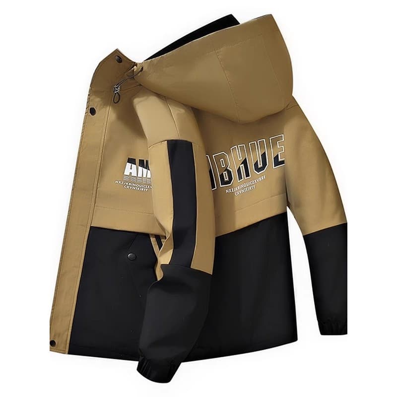 Primavera outono jaqueta masculina na moda versão coreana macacão jaqueta masculina Casual fino solto com capuz jaqueta
