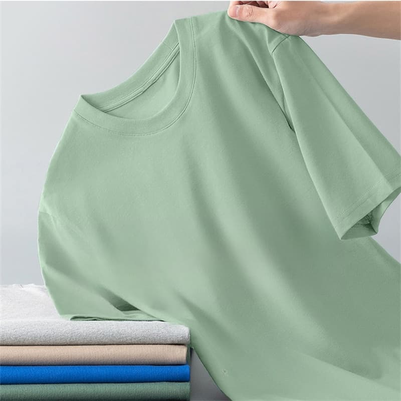 Camiseta de manga curta masculina seda gelo legal All-Match camisa de fundo solta tamanho grande Modal legal algodão cam