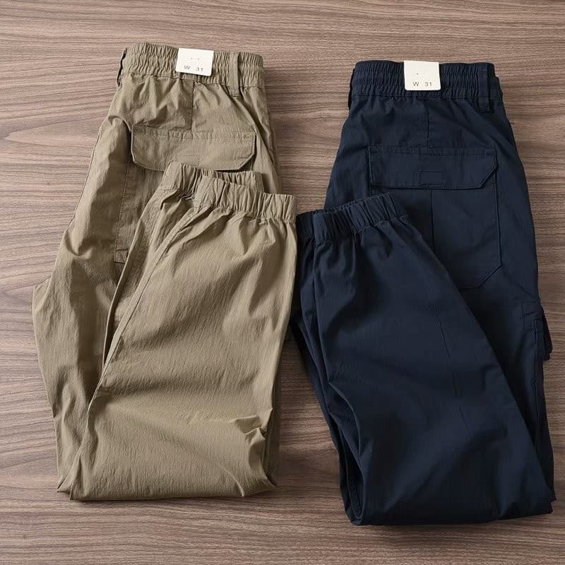 Cauda de comércio exterior etiqueta de corte único masculino verão novo estilo solto Ultra-fino cor sólida cintura média