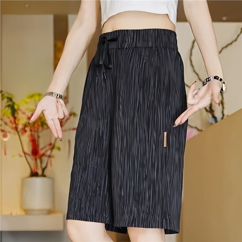 Verão fino gelo seda cortada Shorts masculino moda na moda solta cinco pontos 7 calças casuais calças esportivas das mul