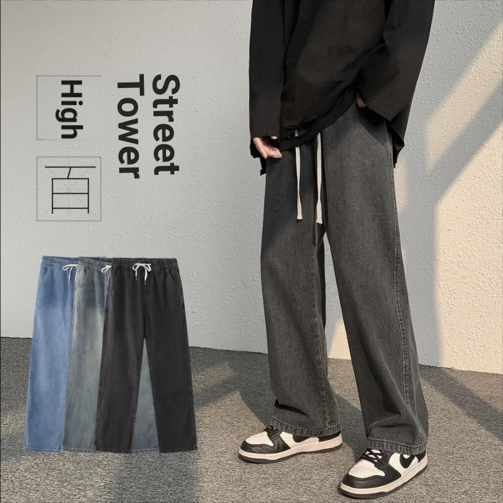 Preto cinza Retro Jeans masculino na moda novas calças masculinas High Street calças casuais meninos americano calças re