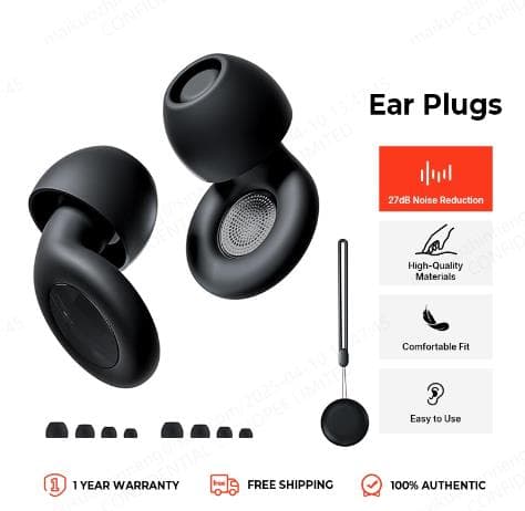 Protetores Auriculares Avançados com Redução de Ruído (Kit 8 Tamanhos) - Silicona Ultra Macia para Sono.