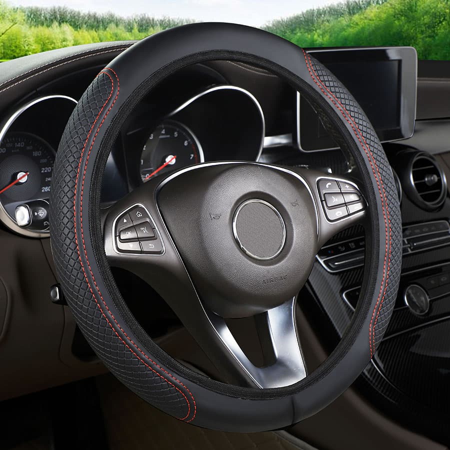 Capa de volante de carro 38cm, sem anel interno, antiderrapante, em microfibra de alta qualidade.