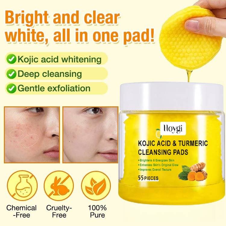 Almofadas De Limpeza Com Ácido Kójico De Cúrcuma , facial , Cuidados A Pele , Reduz Manchas Escuras , Lavagem Produtos D