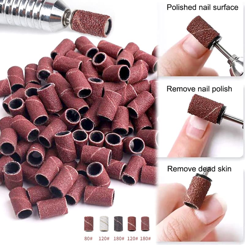 100 Pcs/bag Lixas Em Bastão Para Manicure E Pedicure Profissional Com Broca Elétrica De Moagem