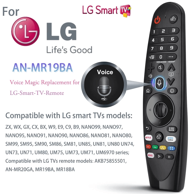 Controle Remoto Mágico AKB75855501 para Substituição do Controle Remoto Mágico da LG para TVs Smart AN-MR20GA MR19BA