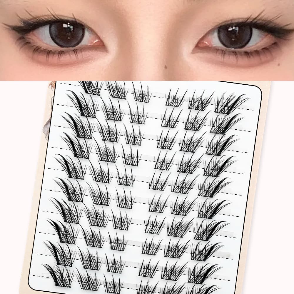 Fox Lashes Cílios Postiços 60Pcs C Volume , Efeito Natural 3D De Chicote Único , Olhos Fácil De Ajustar