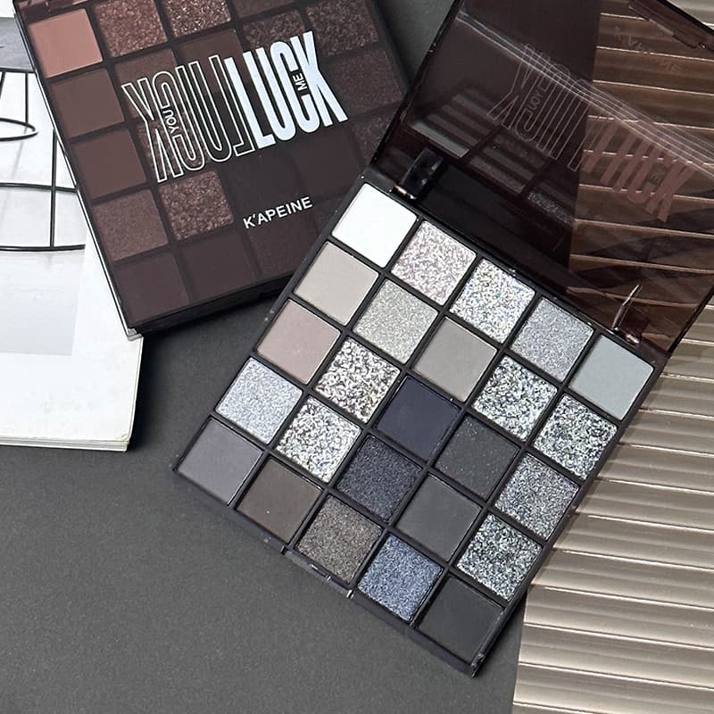 Nova Paleta de Sombras de 25 Cores Olho Esfumado Cinza Gótico Escuro Maquiagem para Festas
