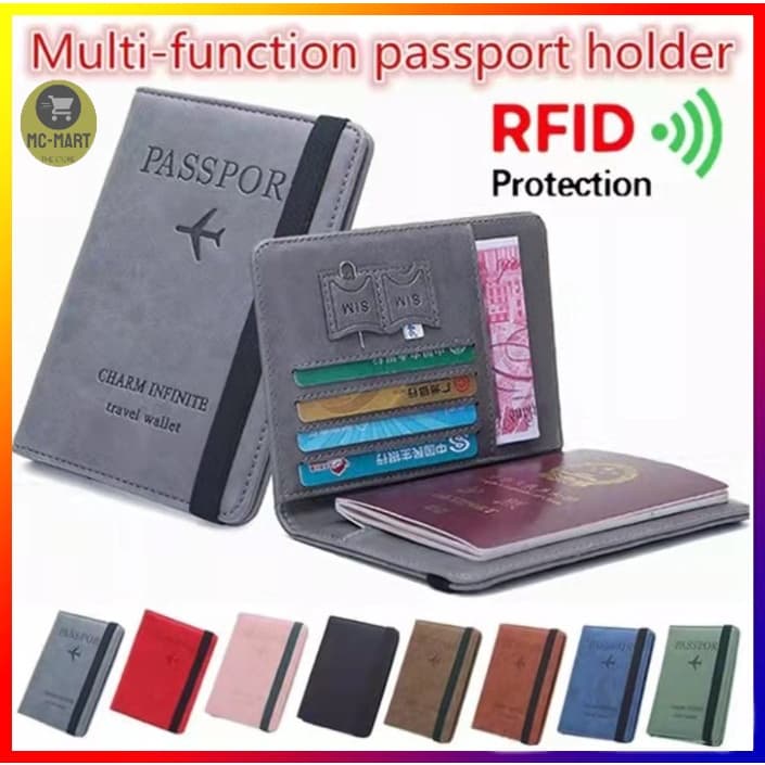 Carteira Porta-Passaporte Viagem Multifuncional Unissex Organizador De Documentos De Cartão Seguro