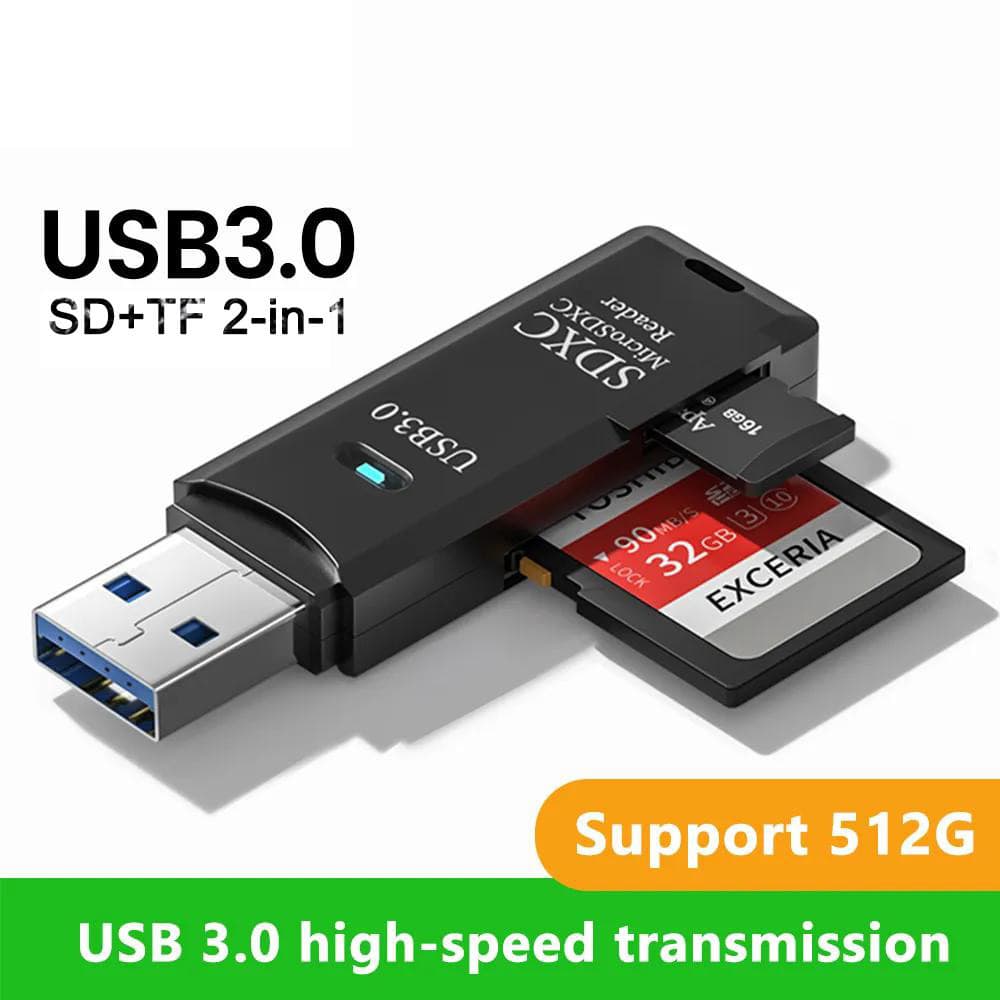 Leitor De Cartão SD USB3.0 TF 2 Em 1 Adaptador OTG De Alta Velocidade Para Telefone PC Laptop Acessórios