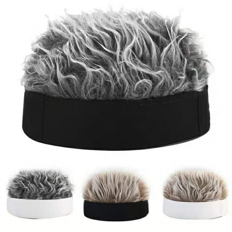 Peruca de Cabelo Curto Masculina - Boné Estiloso de Hip-Hop com Cabelo Falso Realista para Looks Modernos