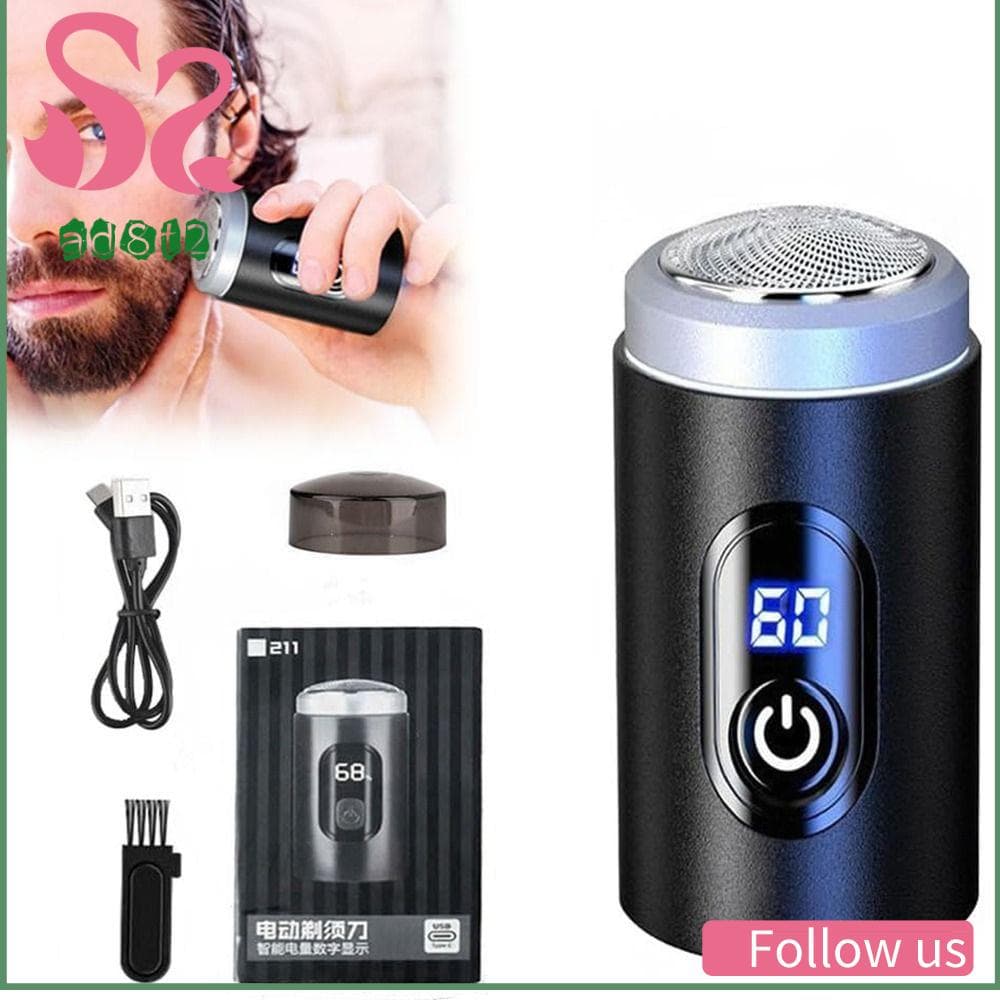 Mini Barbeador Elétrico para Homens com Display Digital LCD, Máquina de Barbear Potente e Portátil, Carregamento Rápido