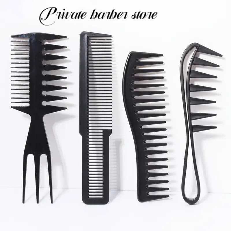 Pente de Cabelo Masculino Dentes Largos Formato de Dente de Tubarão Grande Cacheado Ondulação Molhada Espessa