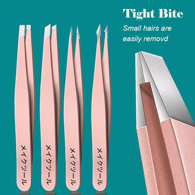 Pinça De Aço Inoxidável Para Remoção De Pelos Faciais De Sobrancelhas , Detritos , Ponta Angular De Cravos