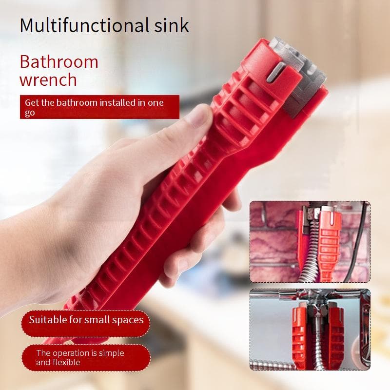 Um Conjunto De Chave De Pia Multifuncional 8 Em 1 , Instalador De Torneira Com Nível De Bolha Para Encanamento De Cozinh