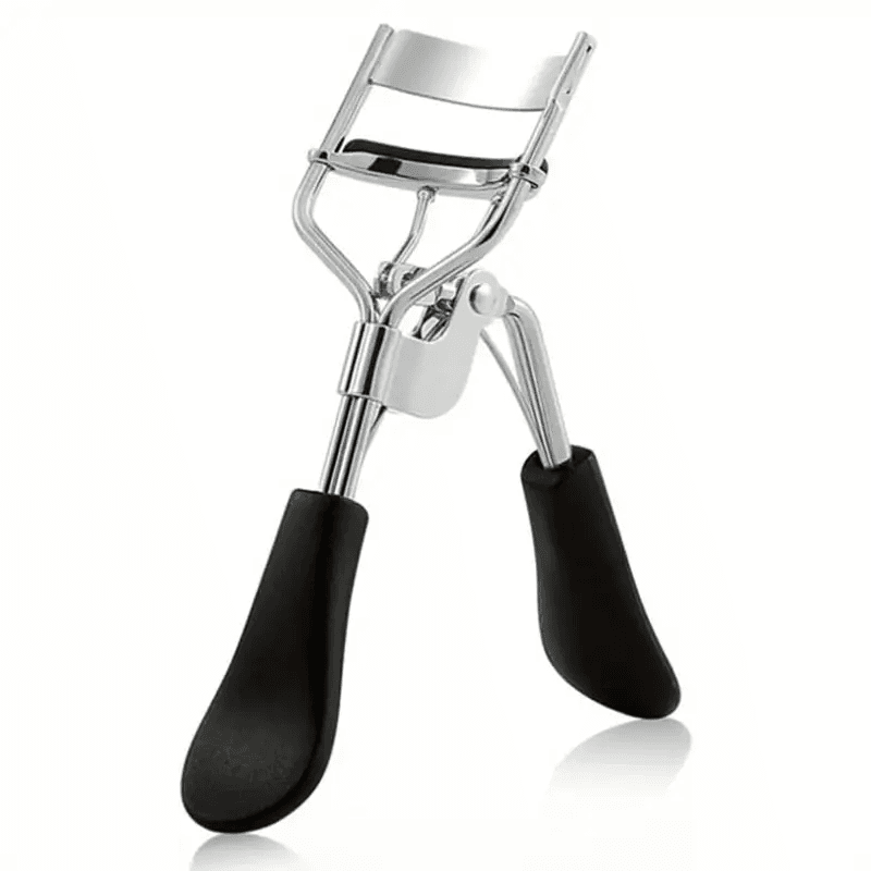 Curvador de Cílios Portátil, Cabo Curvado em Aço Inoxidável, Design de Curvatura, Sem Danos aos Cílios.