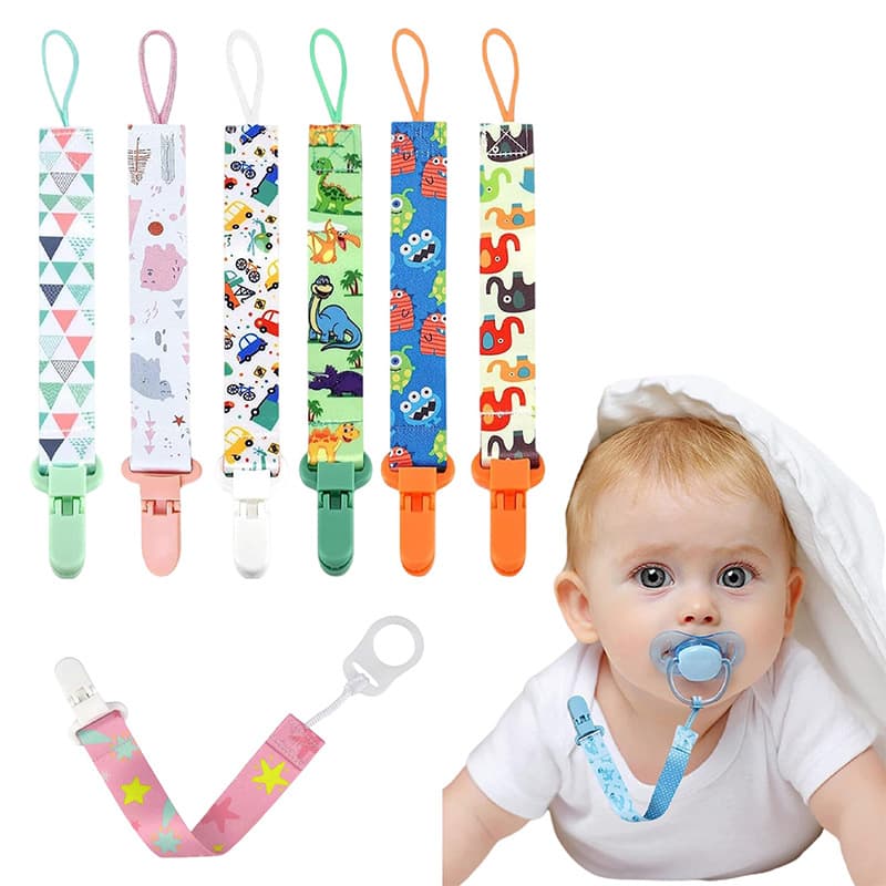 Kit de 3 Suportes para Chupeta de Bebê, Fio Mordedor com Estampa de Desenhos Animados Fofos para Meninos e Meninas,