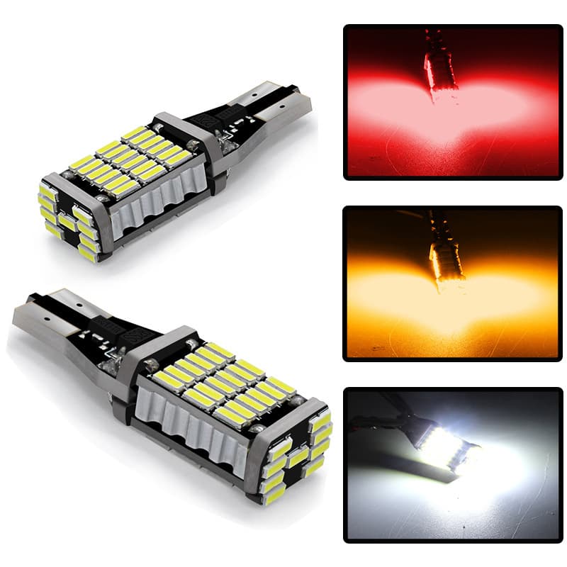Lâmpada LED De Sinalização De Volta 45 chip , terminal T10/T15 (1) Para Olhos Brilhantes De Motocicletas De Carro .