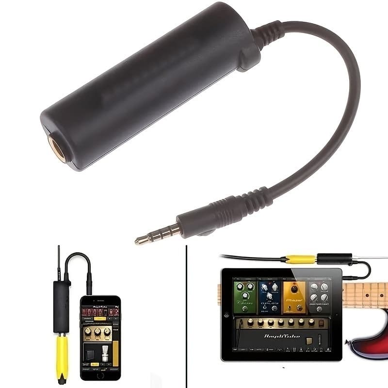 Conversor de Interface para Guitarra Substituição para iPad iPhone Interface de Áudio para Guitarra Conversor de Linha