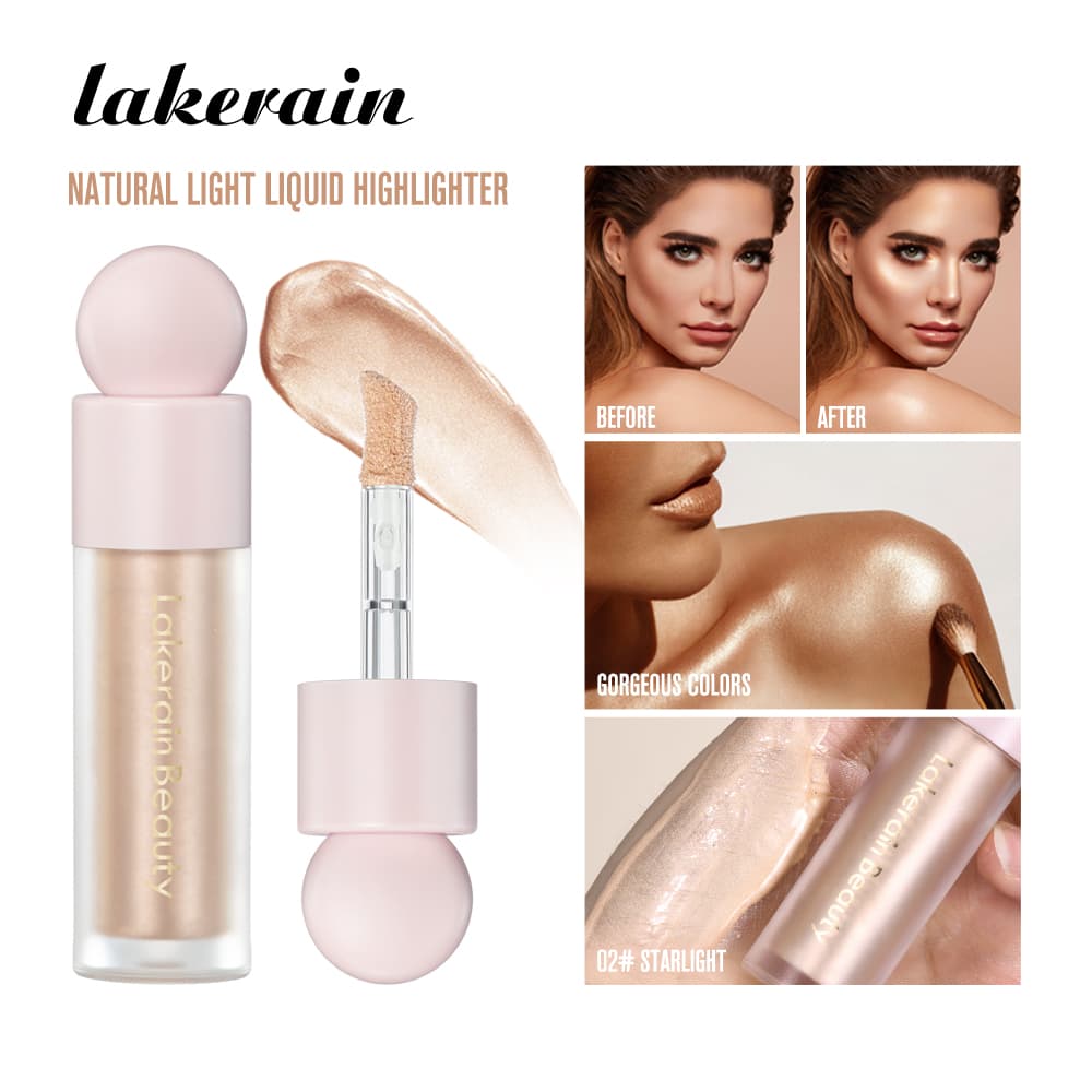 Lakerain Iluminador Líquido Luminizador Para Corpo Rosto Contorno Bronzer Brilho Beleza