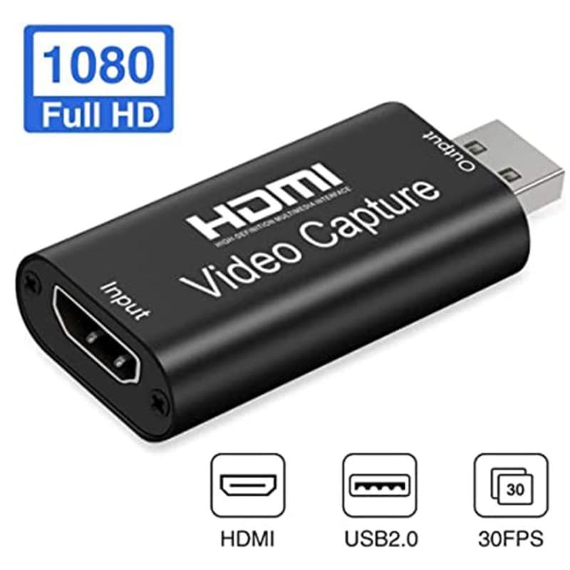 Placa de Captura HDMI com Entrada 4K e Saída 1080p, Captura de Vídeo USB para Câmera, Filmadora e Streaming de Jogos.
