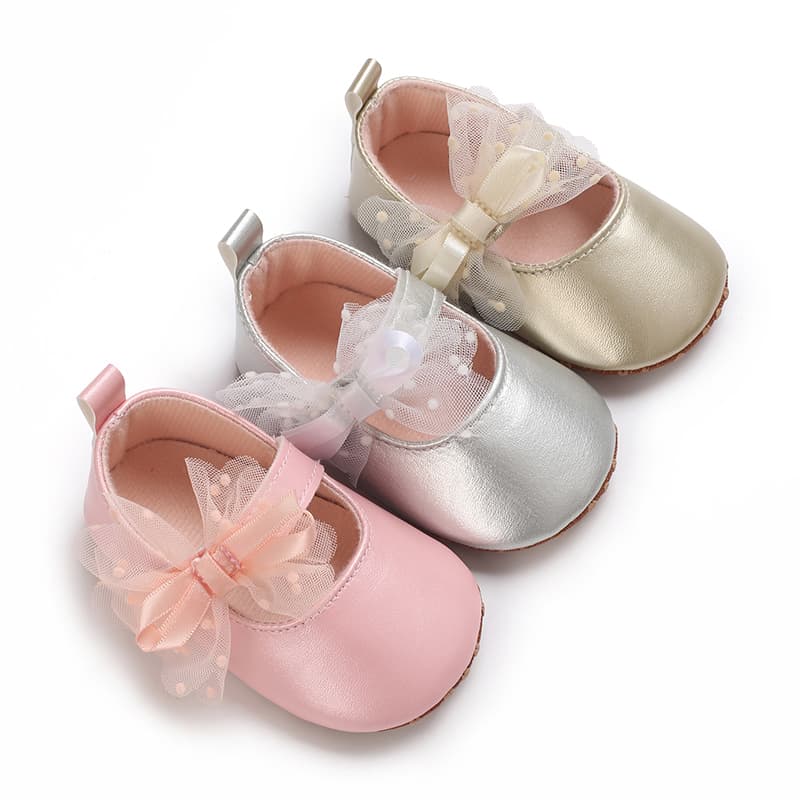 Bebê Menina Primeiro Walker Sapatos 0-18 Meses Sola Macia Antiderrapante Estilo Princesa Primavera Verão