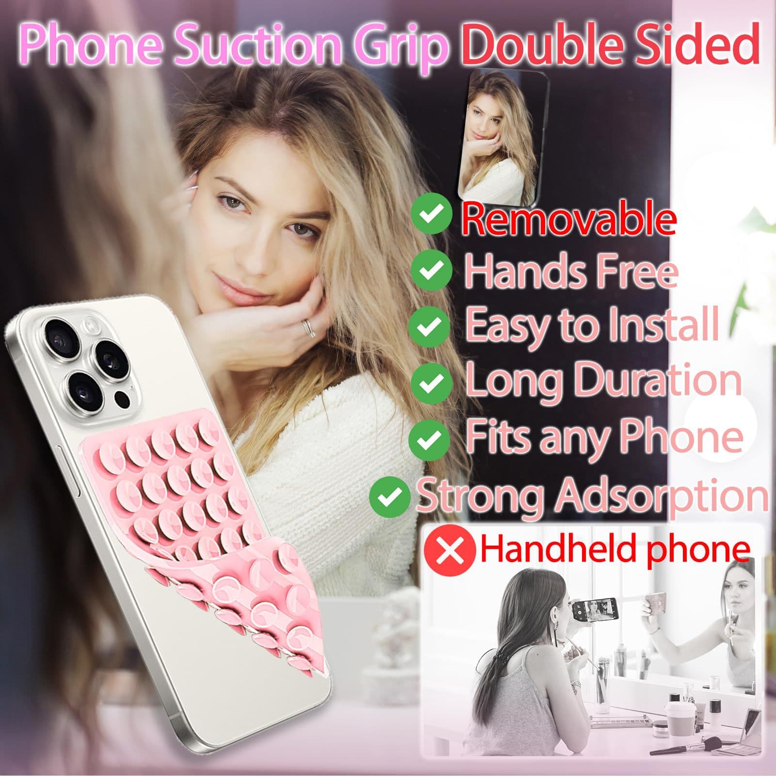 Suporte De Montagem De Telefone Com Ventosa De Silicone Dupla Face Para Selfies E Vídeos