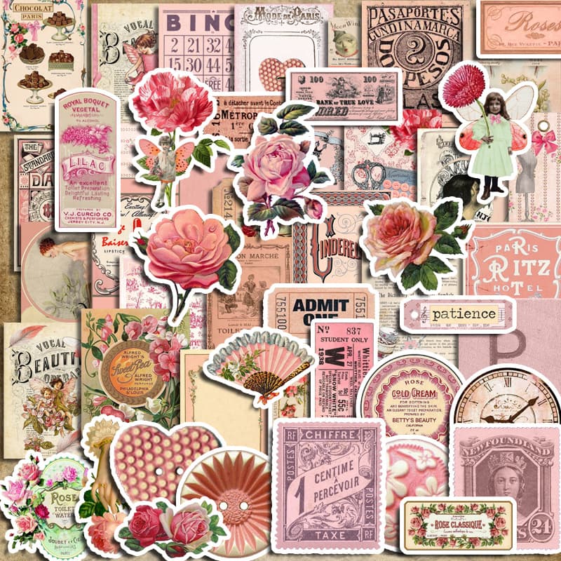 Retro Noggs Adesivos 50 Pçs Para Garrafa De Água Washi Scrapbooking Material Escolar À Prova Dwaterproof Bonito Artes Ar