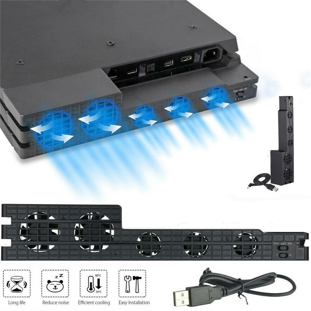 Suporte Base para Sony Playstation Play Station Ps 4 PS4 Pro Slim com Ventilador de Refrigeração e Controle Durável,