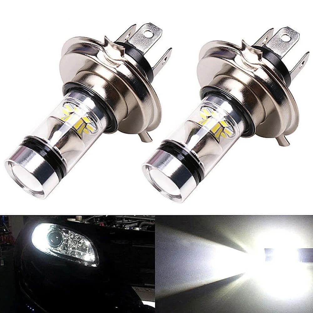 Lâmpada de neblina para carro H4 H7 8000K, farol de LED de 20 lâmpadas, luz de condução diurna branca, lâmpada de