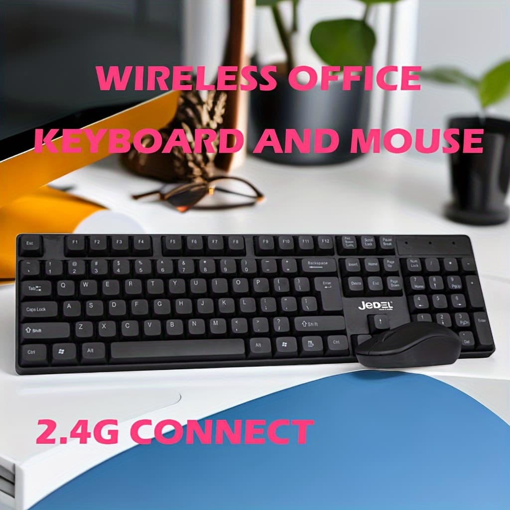 Conjunto de Teclado e Mouse Sem Fio WS730, Teclado Externo de Tamanho Completo com Teclado Numérico, Adequado para