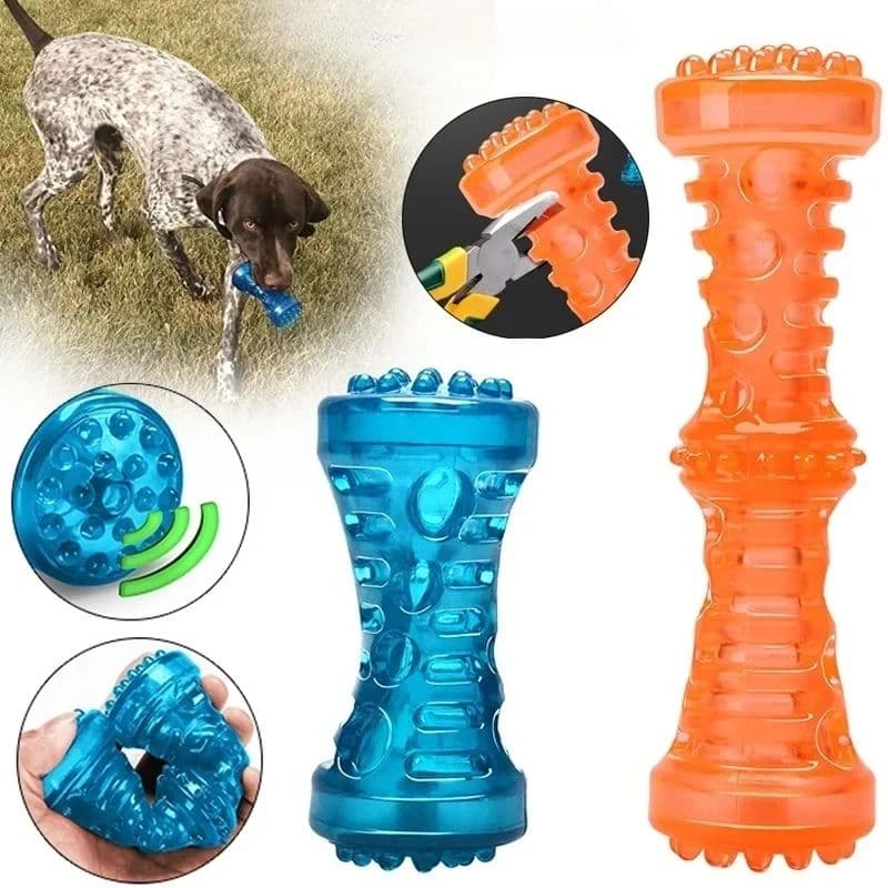 Brinquedo de Mastigar para Cães Resistente a Mordidas, Brinquedo Pet com Escova de Dentes em Forma de Osso, Brinquedo