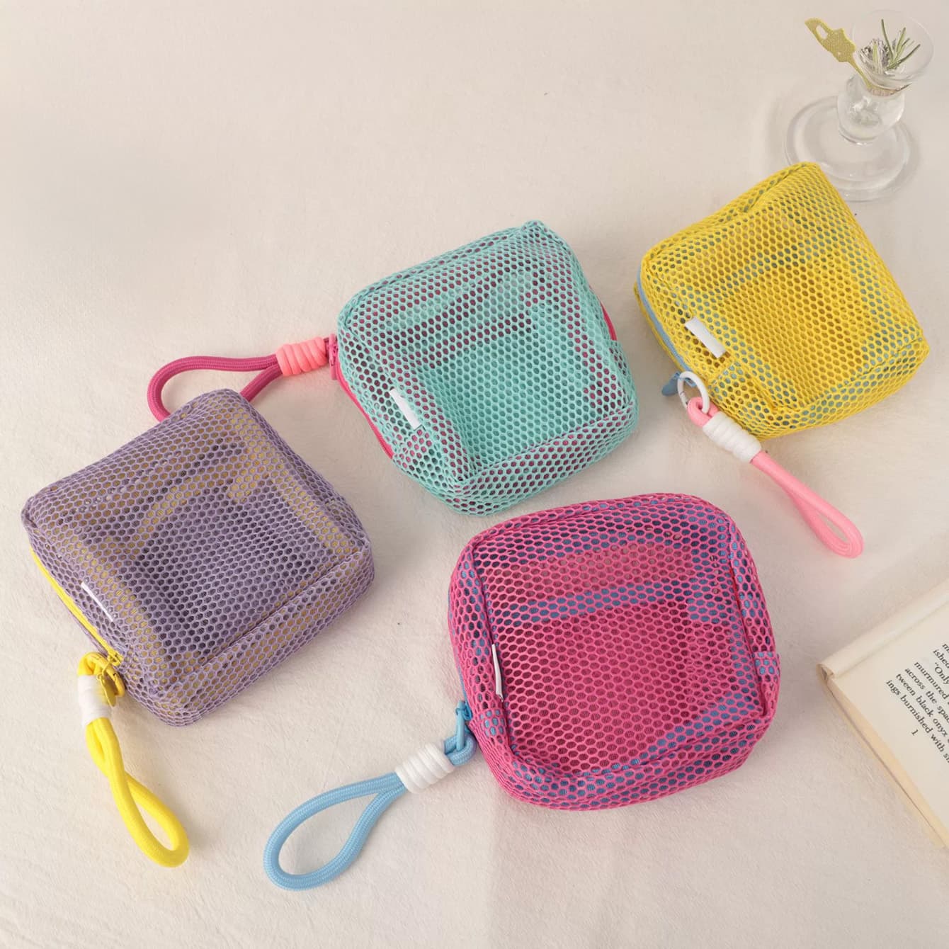 Bolsa De Maquiagem Dopamina Color Mesh , Organizador De Viagem De Grande Capacidade , Perfeita Para Armazenar Cosméticos