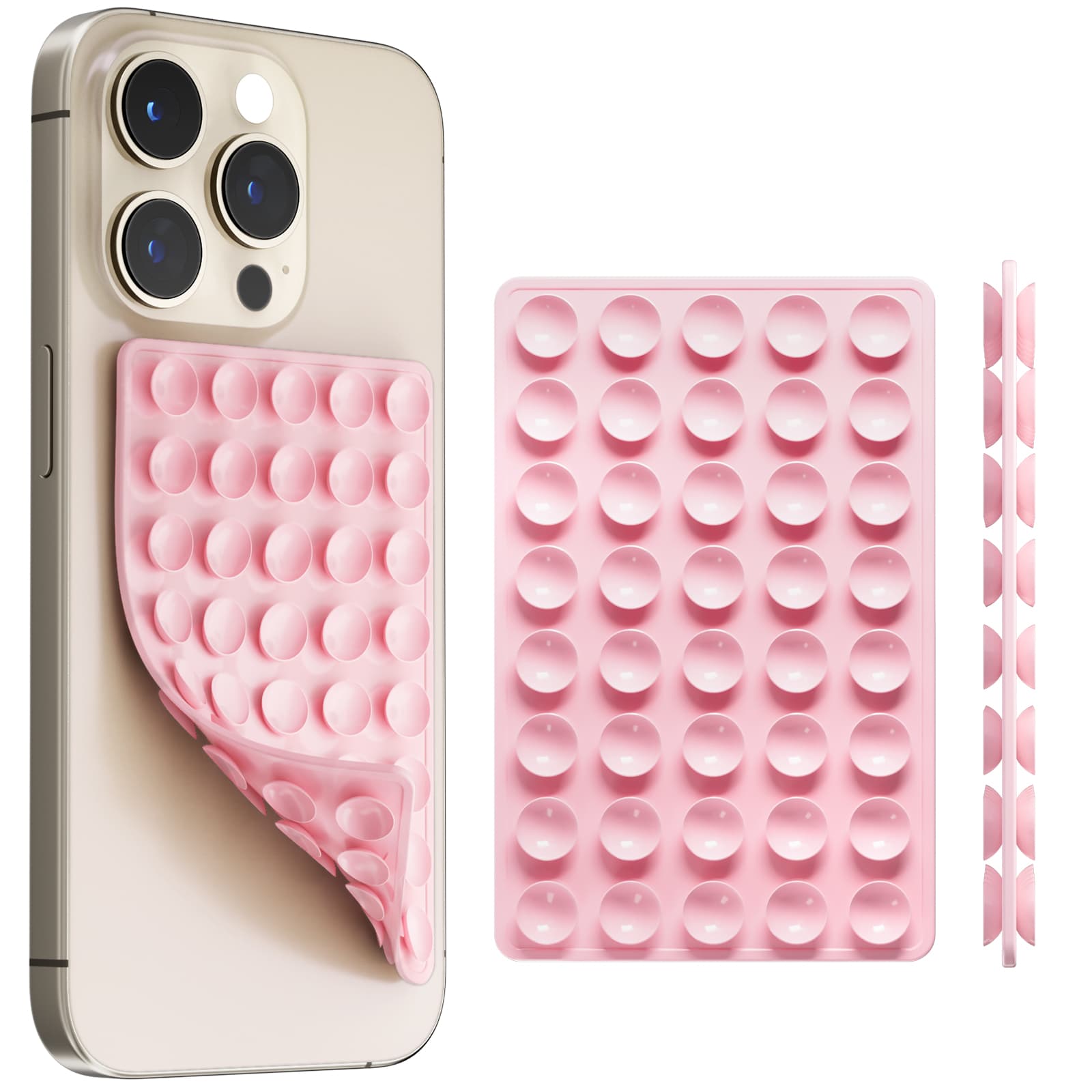Suporte de telefone com ventosas duplas para celular, fácil de usar e mãos livres.