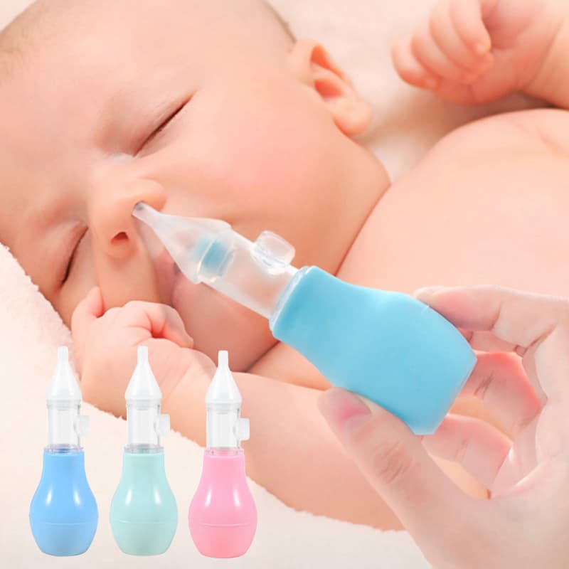 Aspirador nasal de silicone anti-refluxo para bebês, aspirador nasal manual para bebês, limpador de nariz de silicone